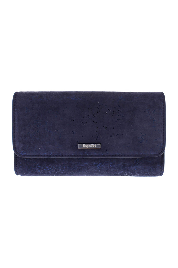 Capollini Navy Leather Clutch Bag