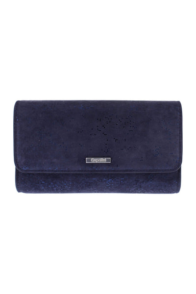 Capollini Navy Leather Clutch Bag
