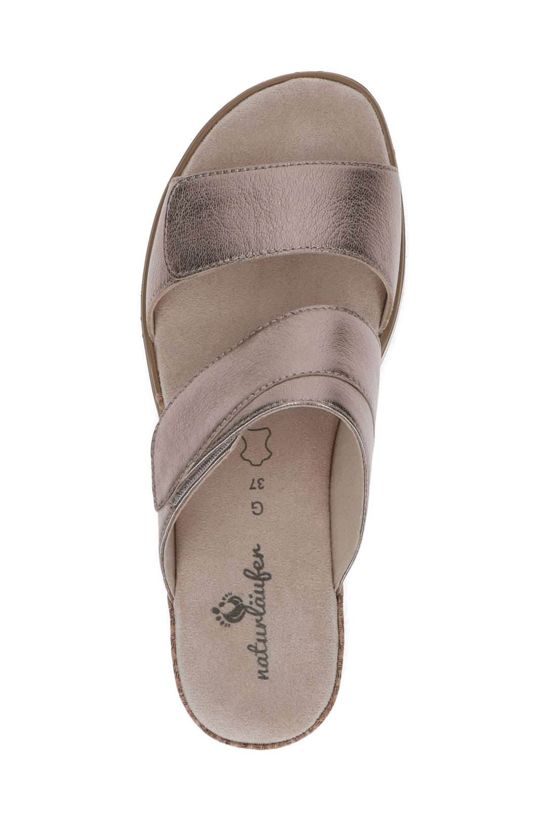 Caprice 9-27250-42 341 Taupe Metallic Memotion Wedge Sandals - Rouge Boutique Inverness