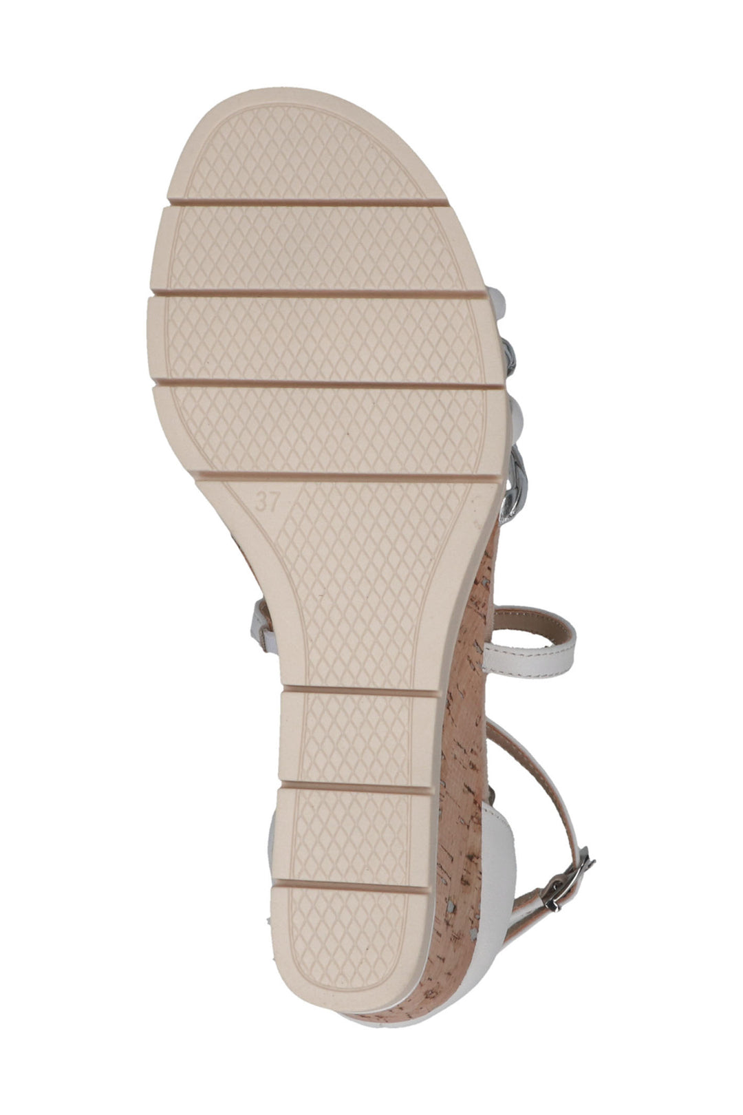 Caprice 9-28312-42 191 White Silver Memotion Wedge Sandals - Rouge Boutique Inverness