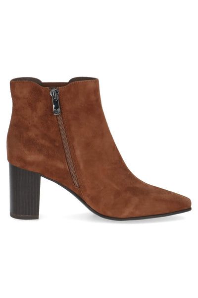 Caprice Audrey 9-25330-41-305 Cognac Brown Suede Ankle Boots - Rouge Boutique