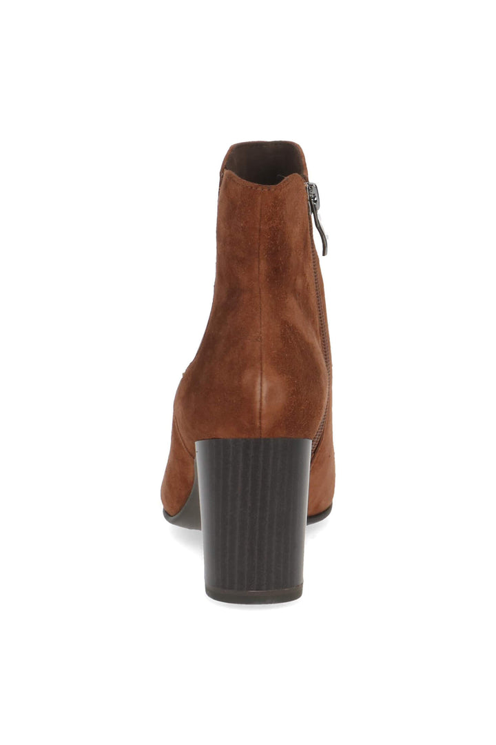 Caprice Audrey 9-25330-41-305 Cognac Brown Suede Ankle Boots - Rouge Boutique