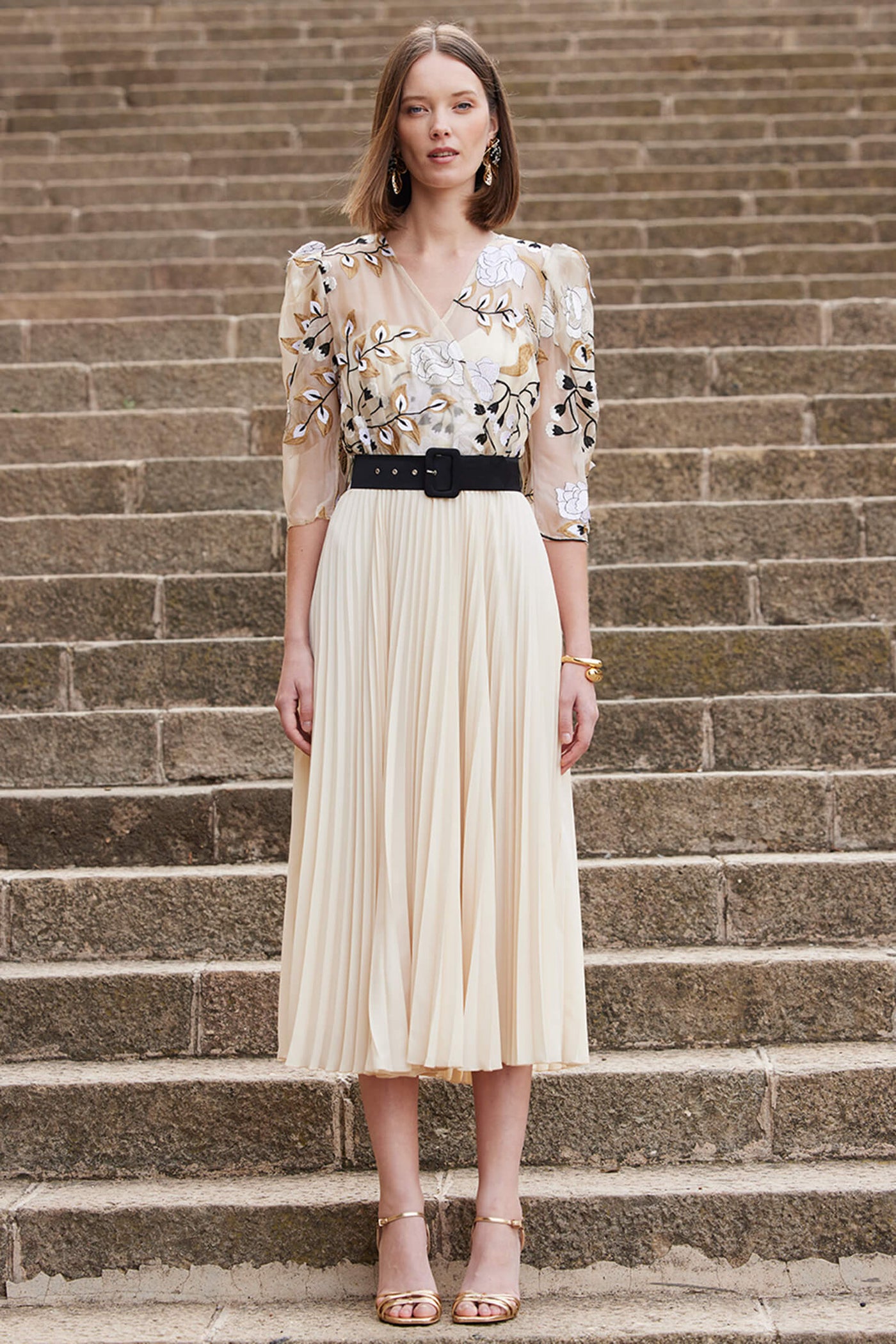Beige on sale occasion dress