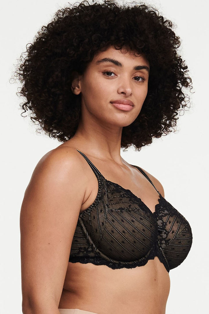 Chantelle C32810 Rive Gauche Black Full Coverage Unlined Bra - Rouge Boutique Inverness