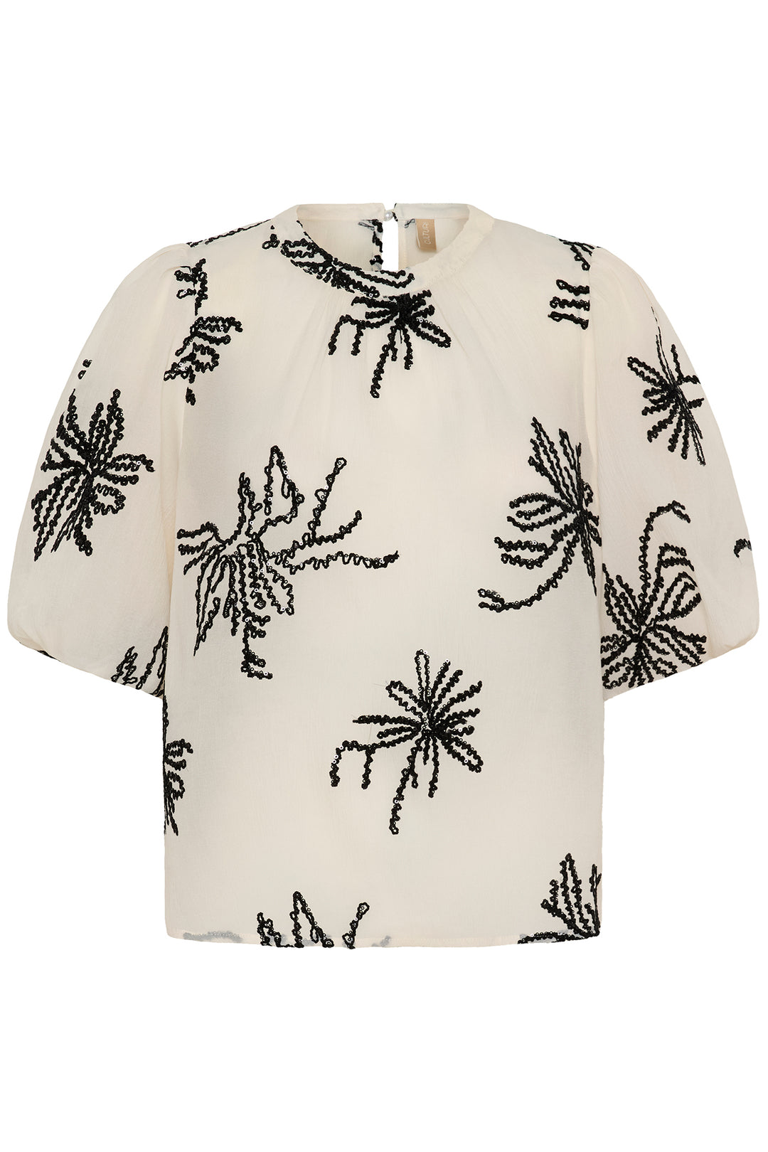 Culture CUbisera 50112976 Oyster Grey Embroidered Blouse