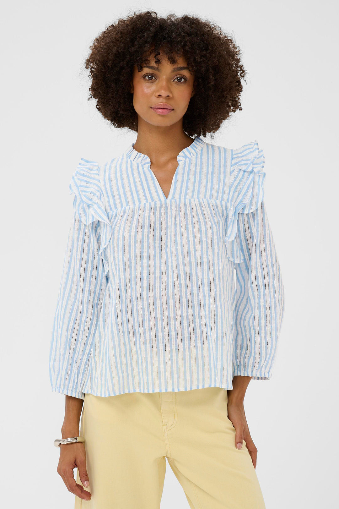 Culture CUhena Shadia 50112862 Blue White Stripe Blouse