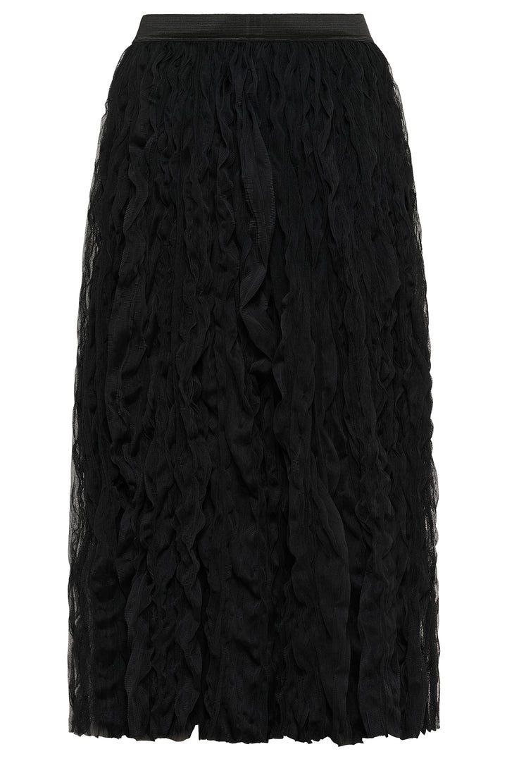Culture CUnaloa 50112970 Black Ruffle Midi Skirt