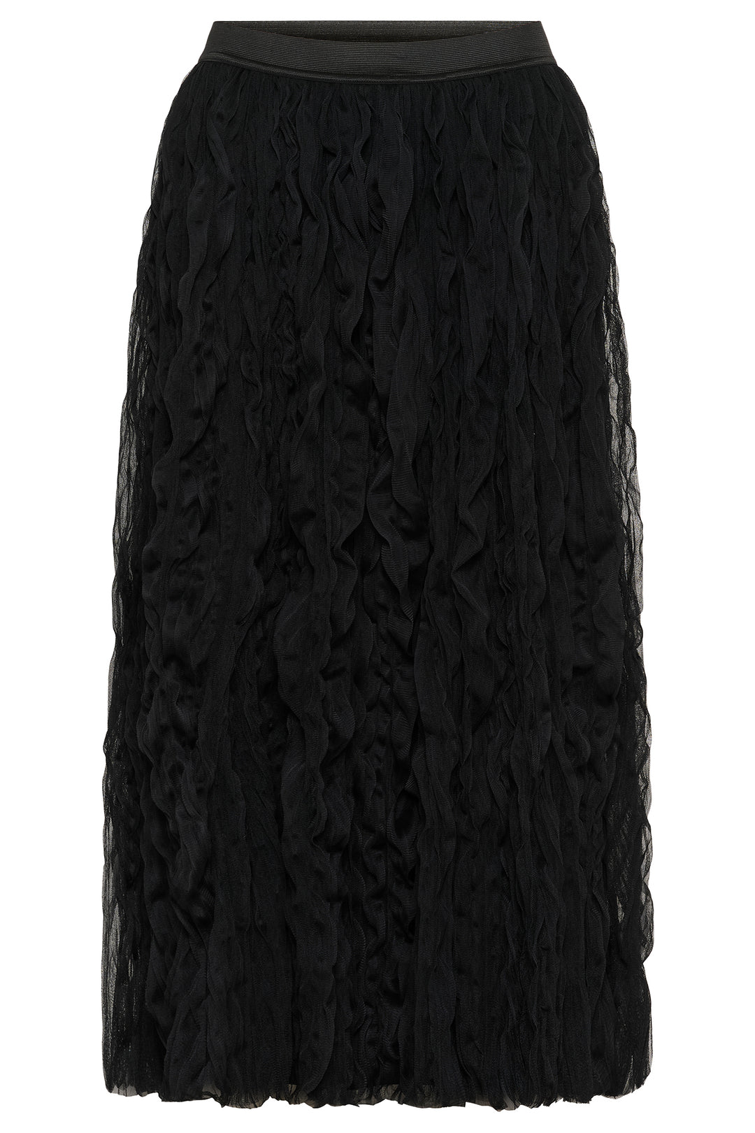 Culture CUnaloa 50112970 Black Ruffle Midi Skirt