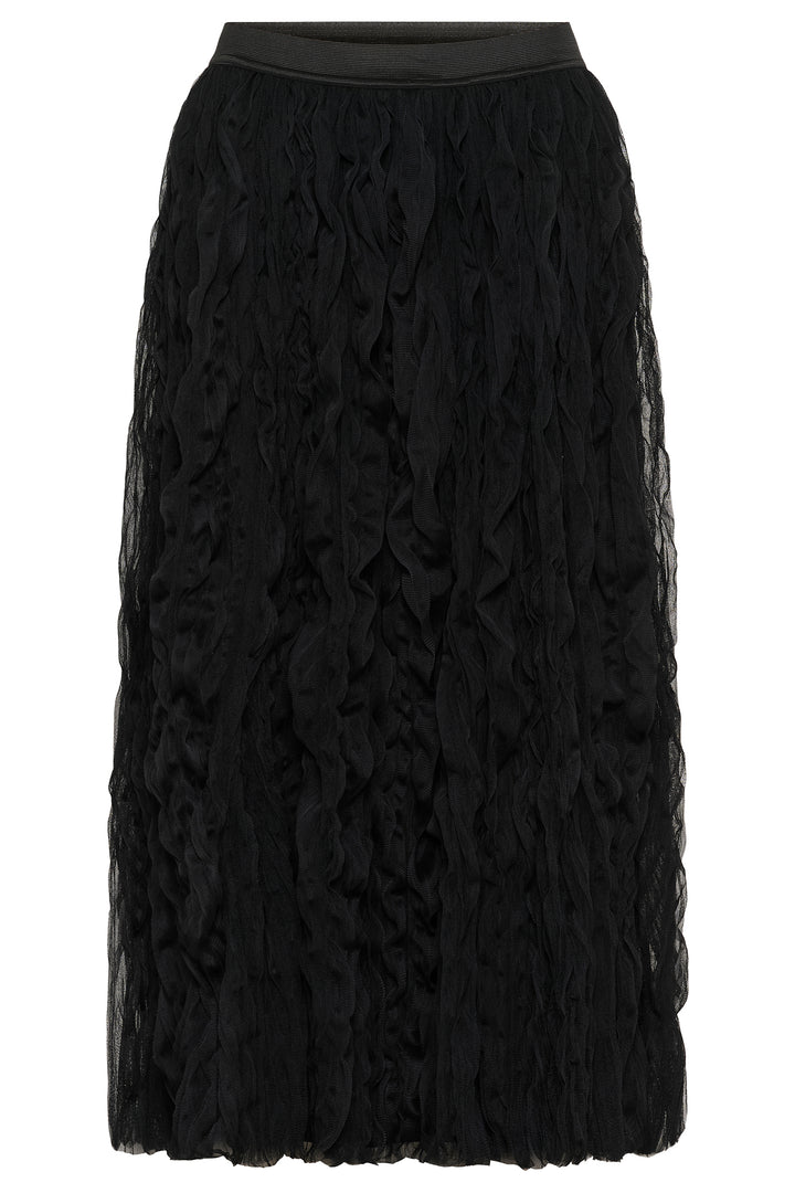 Culture CUnaloa 50112970 Black Ruffle Midi Skirt