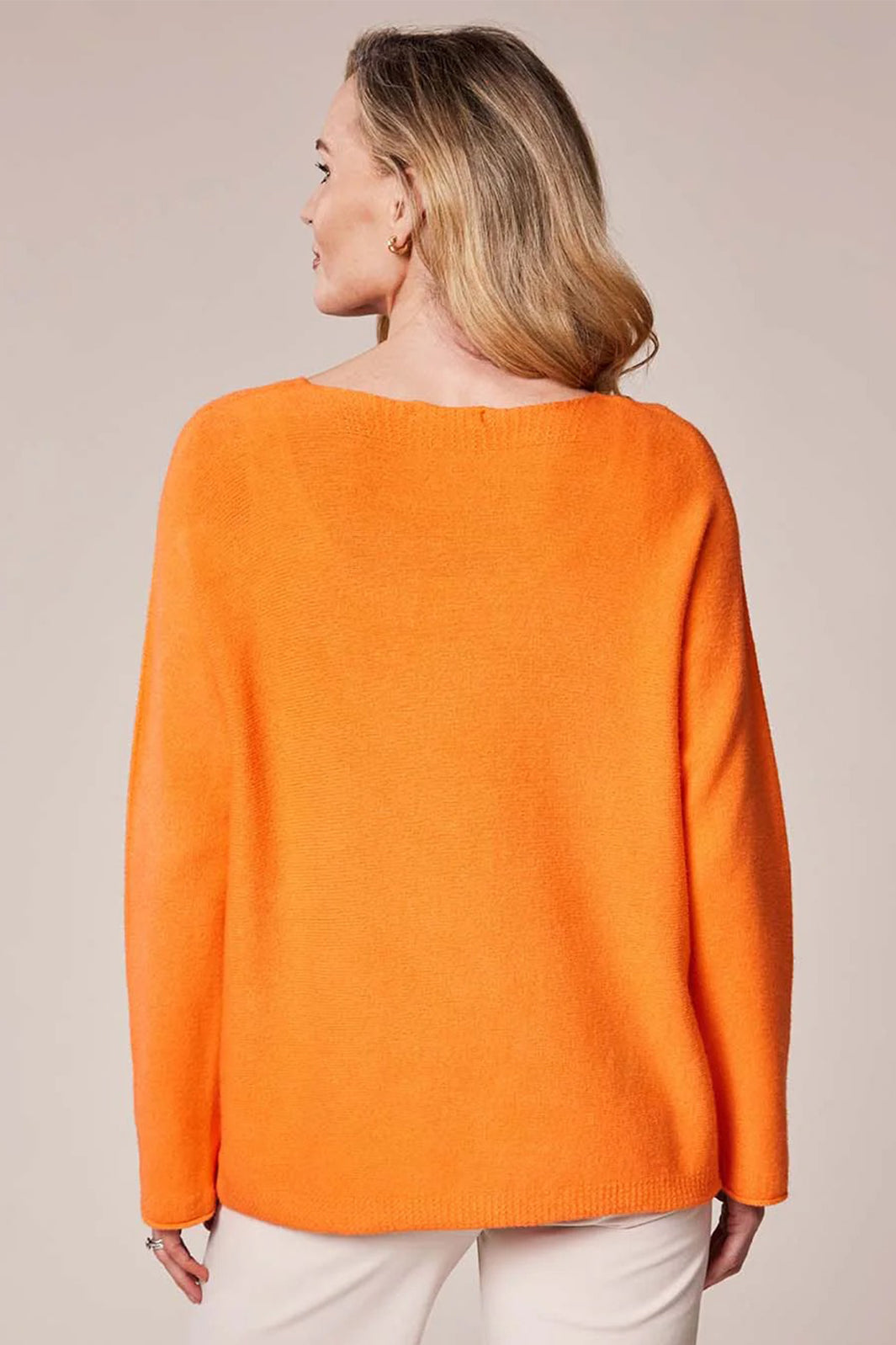 Deck 603 Orange V-Neck Relaxed Fit Boyfriend Jumper