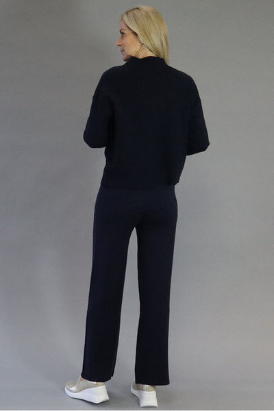 Deck Aria Navy Two Piece Knitted Jumper & Trouser Loungewear Set - Rouge Boutique