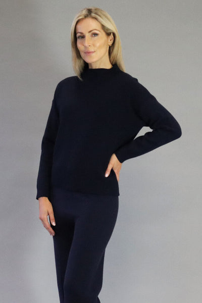 Deck Aria Navy Two Piece Knitted Jumper & Trouser Loungewear Set - Rouge Boutique