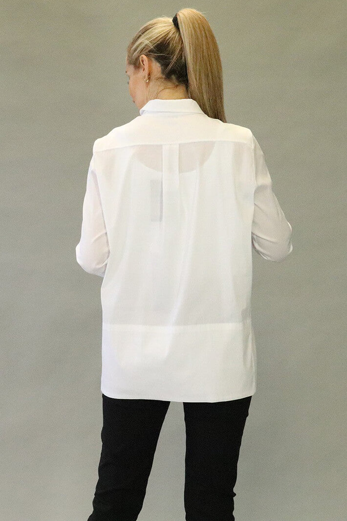 Deck C1134 White Soft Stretch Long Sleeved Shirt - Rouge Boutique