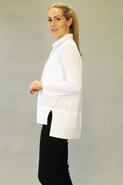Deck C1134 White Soft Stretch Long Sleeved Shirt - Rouge Boutique