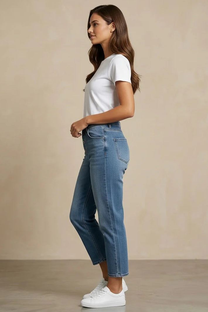 Deck MC7396 Blue Button Fly Denim Jeans