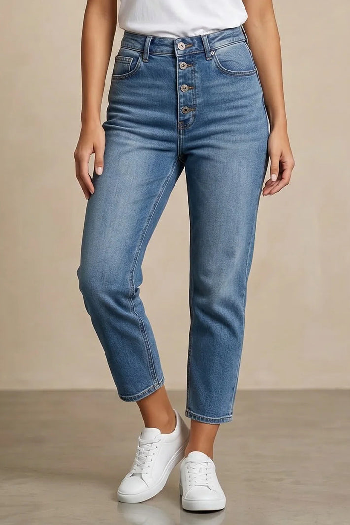 Deck MC7396 Blue Button Fly Denim Jeans