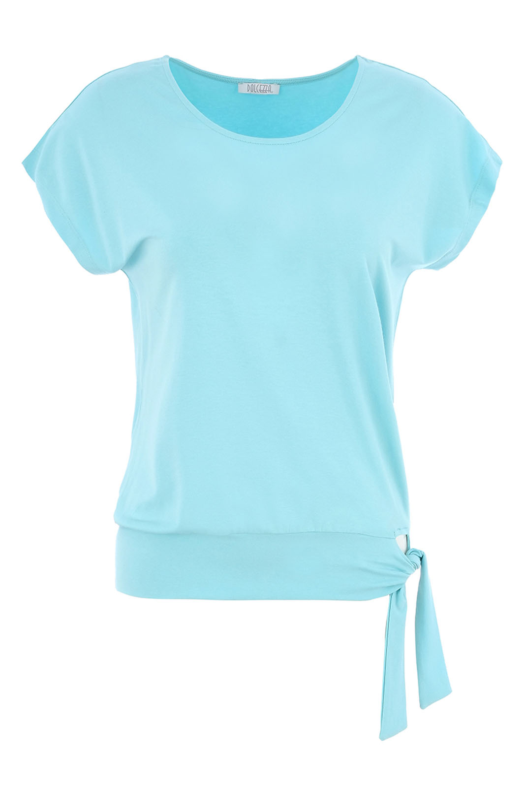 Dolcezza 25252 Seafoam Blue Tie Waist Top - Rouge Boutique