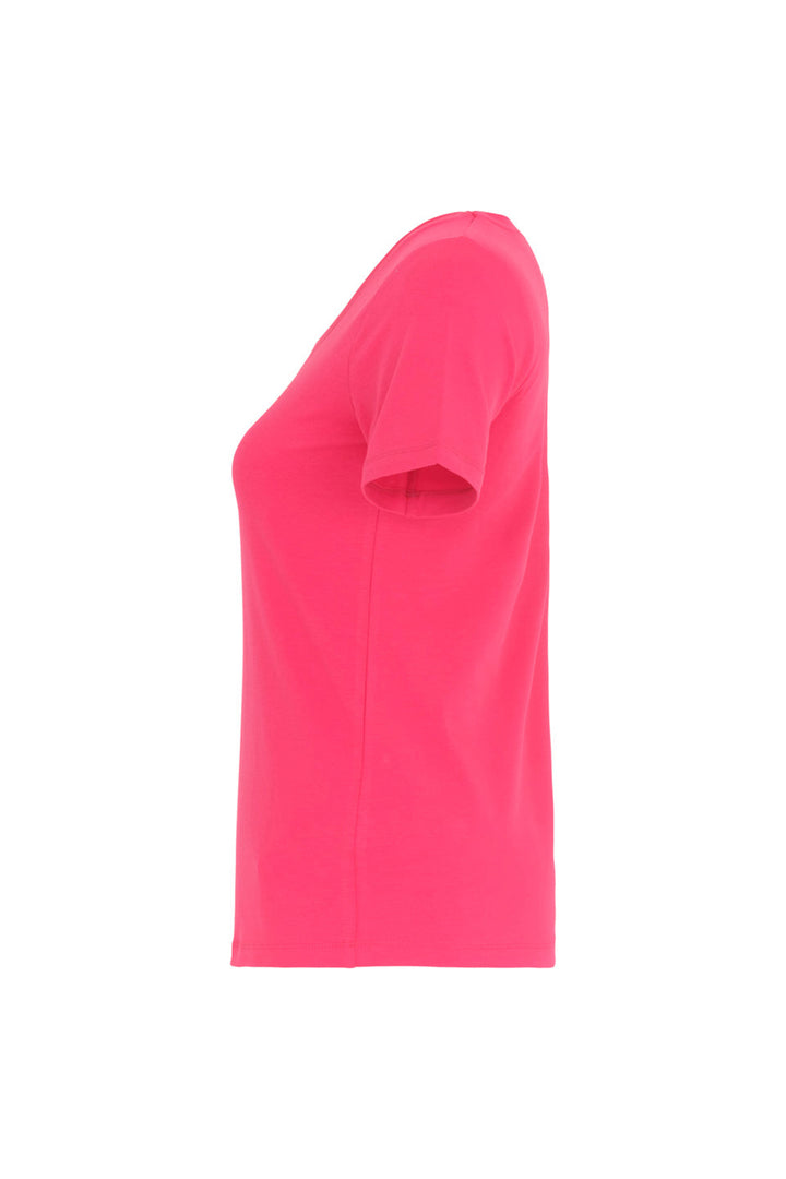 Dolcezza 25501 Fuchsia Pink V-Neck T-Shirt Top - Rouge Boutique Inverness