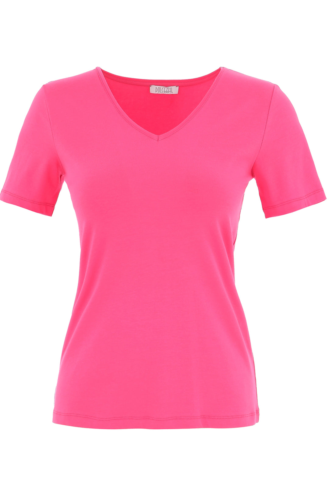 Dolcezza 25501 Fuchsia Pink V-Neck T-Shirt Top - Rouge Boutique Inverness