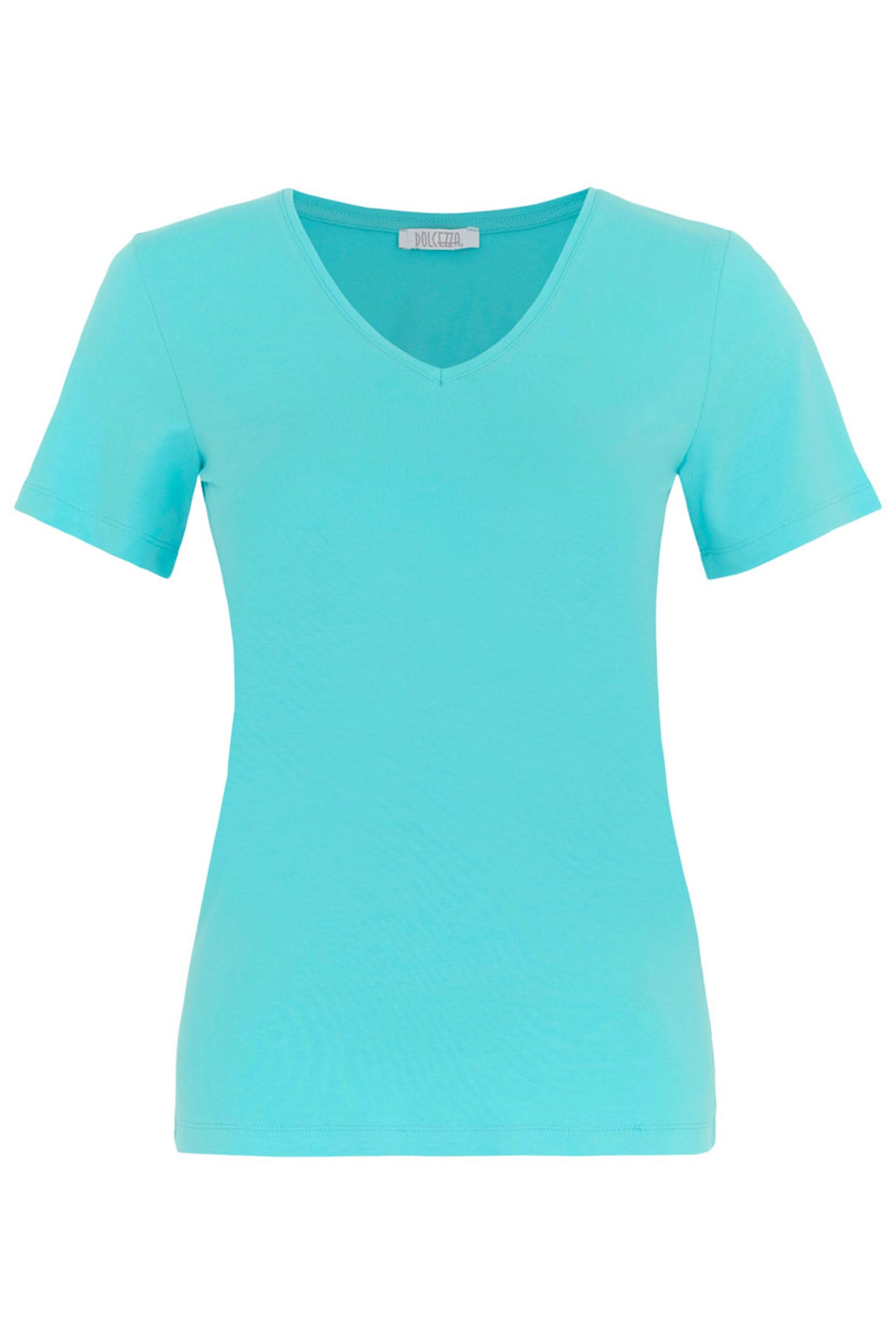 Dolcezza 25501 V-Neck Short Sleeve Top Aqua Blue – Rouge Boutique Inverness
