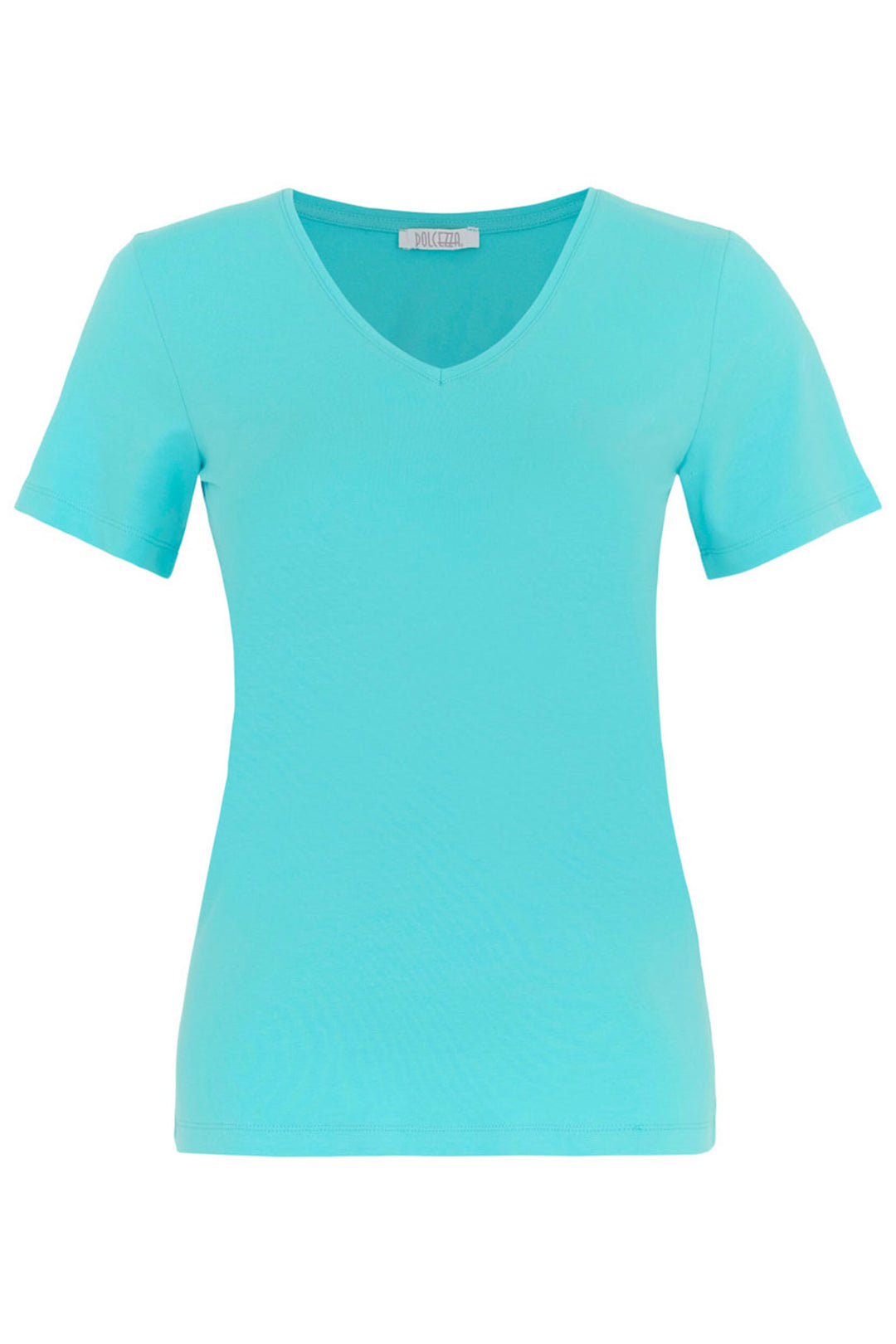 Dolcezza 25501 V-Neck Short Sleeve Top Aqua Blue - Rouge Boutique Inverness