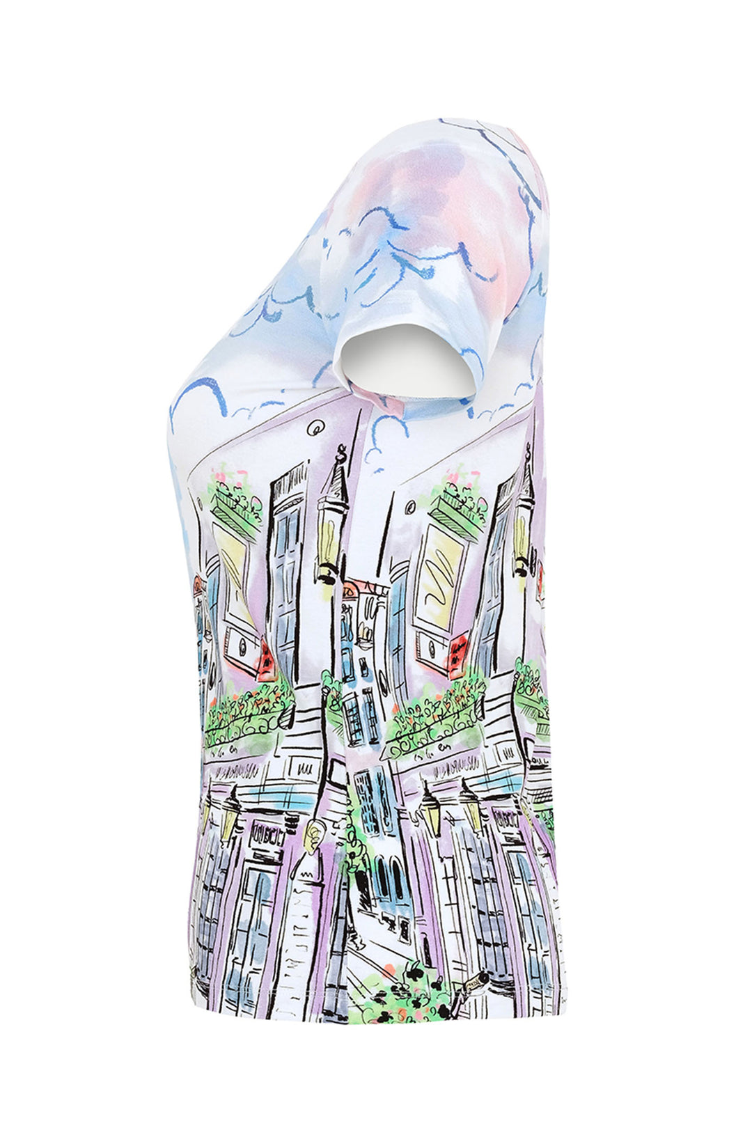Dolcezza 25721 Parisian Print Top Short Sleeve - Rouge Boutique