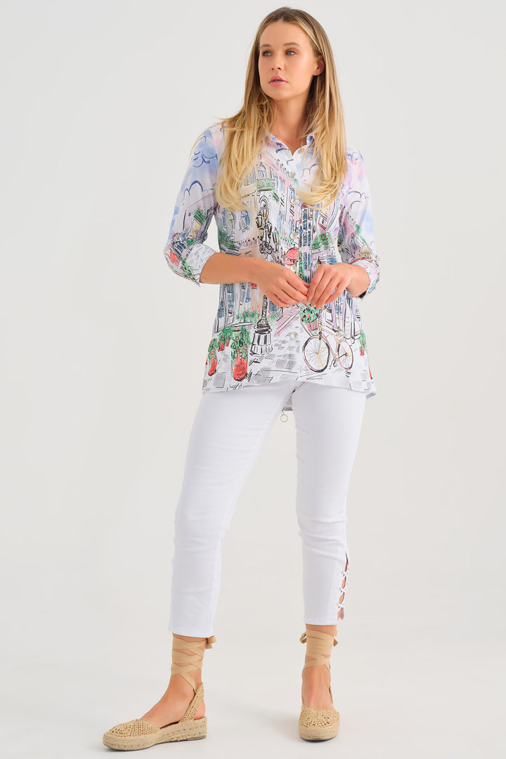 Dolcezza 25724 Shirt Sunday Afternoon Parisian Zip Back - Rouge Boutique Inverness
