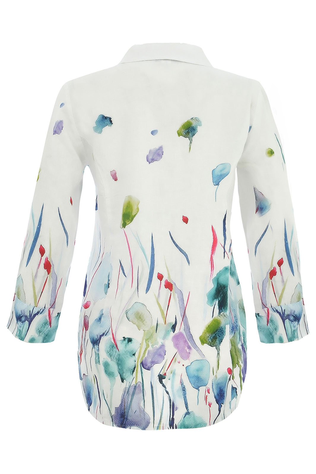 Dolcezza 25781 Misty Blossom Print White Shirt - Rouge Boutique