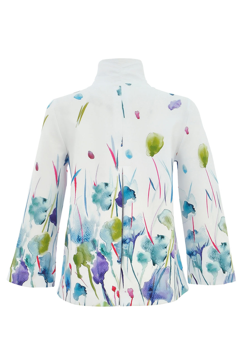 Dolcezza 25789 Misty Blossom Print High Neck Jacket - Rouge Boutique