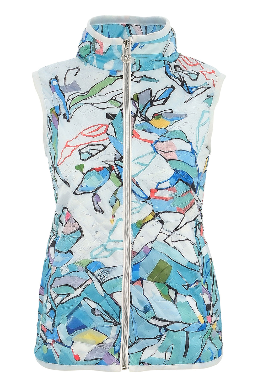 Dolcezza 25860 Half Moon Rising Print Gilet - Rouge Boutique Inverness