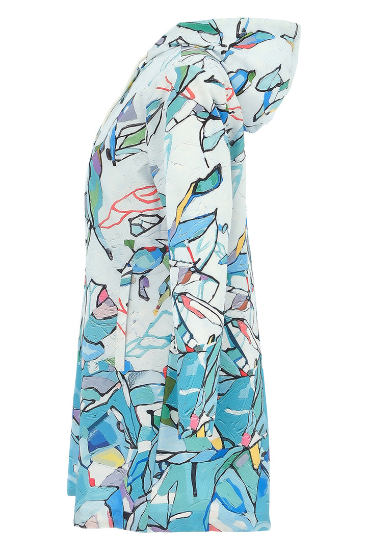 Dolcezza 25870 Blue Half Moon Rising Print Raincoat - Rouge Boutique Inverness