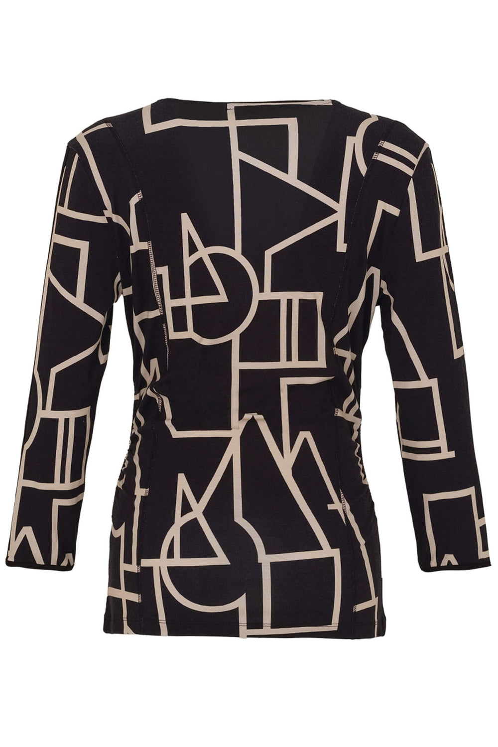 Dolcezza 73102 Black Upbeat Print Wrap Style Top - Rouge Boutique