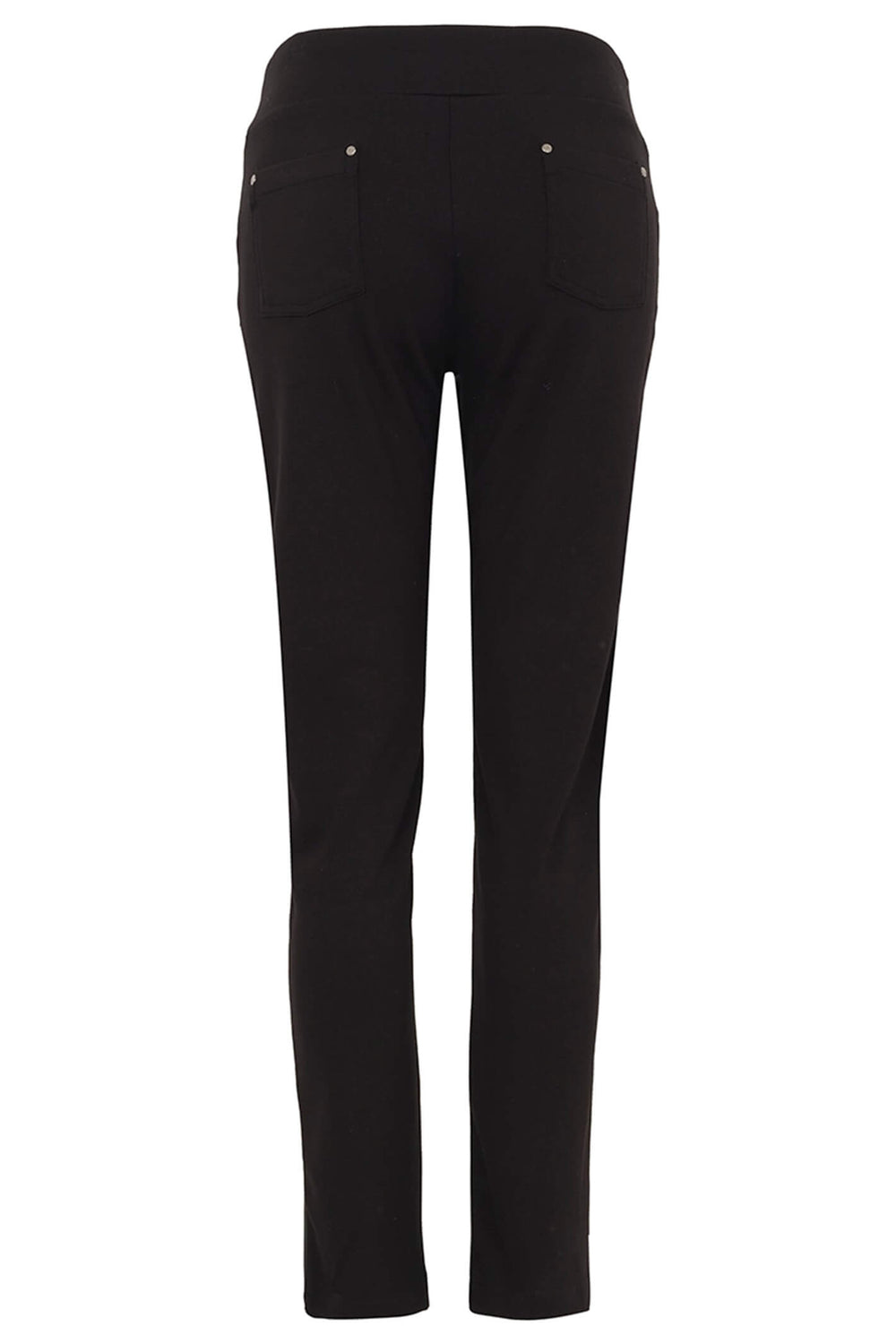 Dolcezza 73115 Black Pleather Front Pull On Trousers - Rouge Boutique