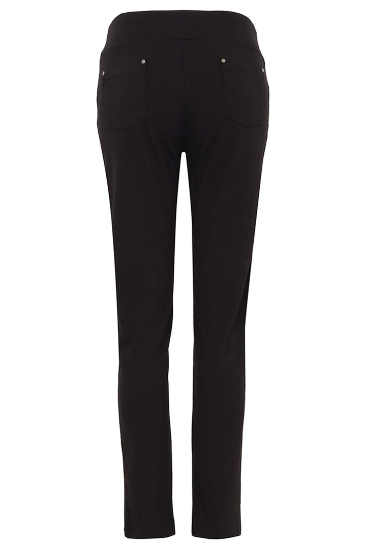 Dolcezza 73115 Black Pleather Front Pull On Trousers - Rouge Boutique