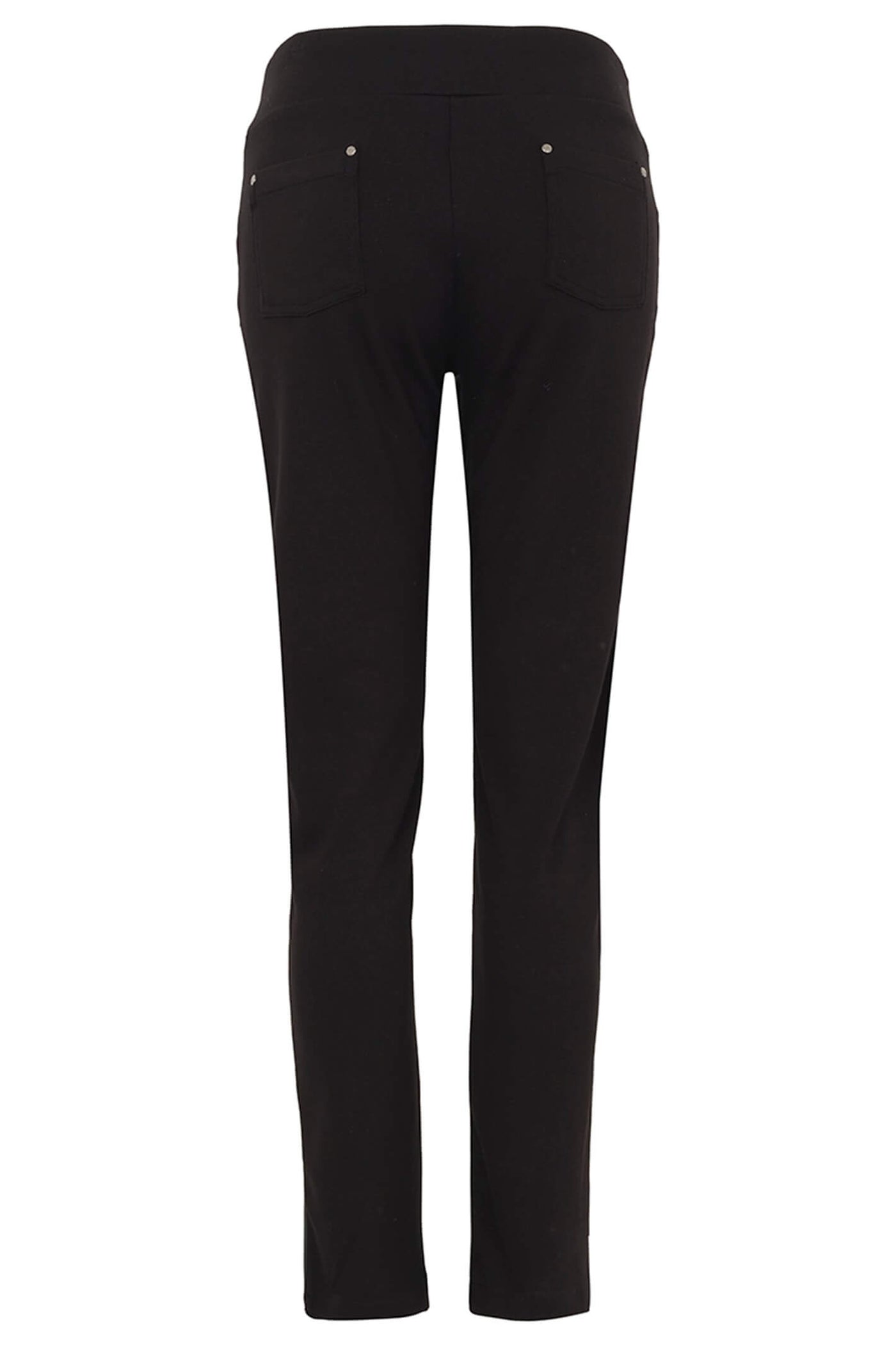 Dolcezza 73115 Black Pleather Front Pull On Trousers - Rouge Boutique