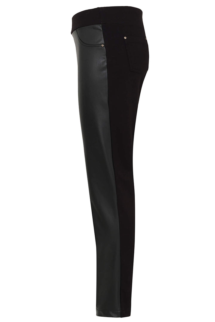 Dolcezza 73115 Black Pleather Front Pull On Trousers - Rouge Boutique