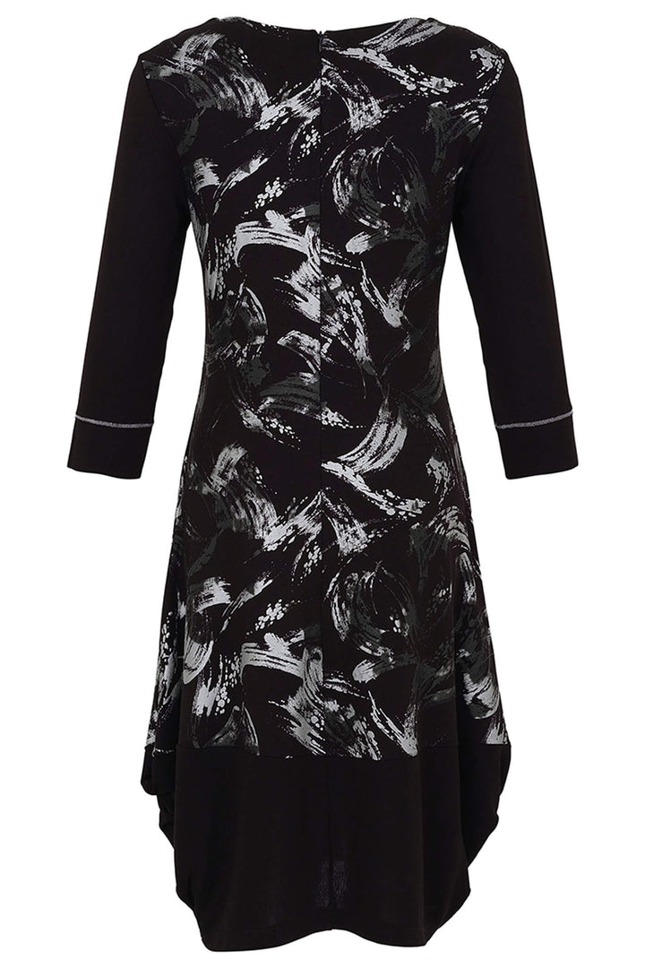 Dolcezza 73146 Black Brush Strokes Tulip Dress - Rouge Boutique