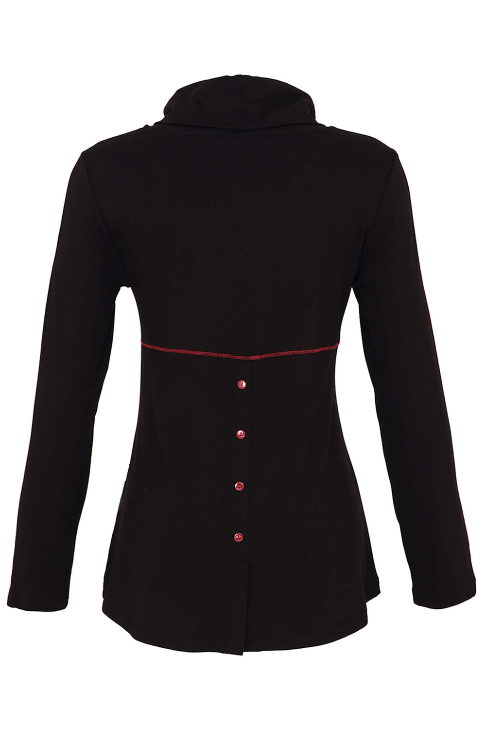 Dolcezza 73602 Black Tear Down The Wall Print Cowl Neck Top - Rouge Boutique