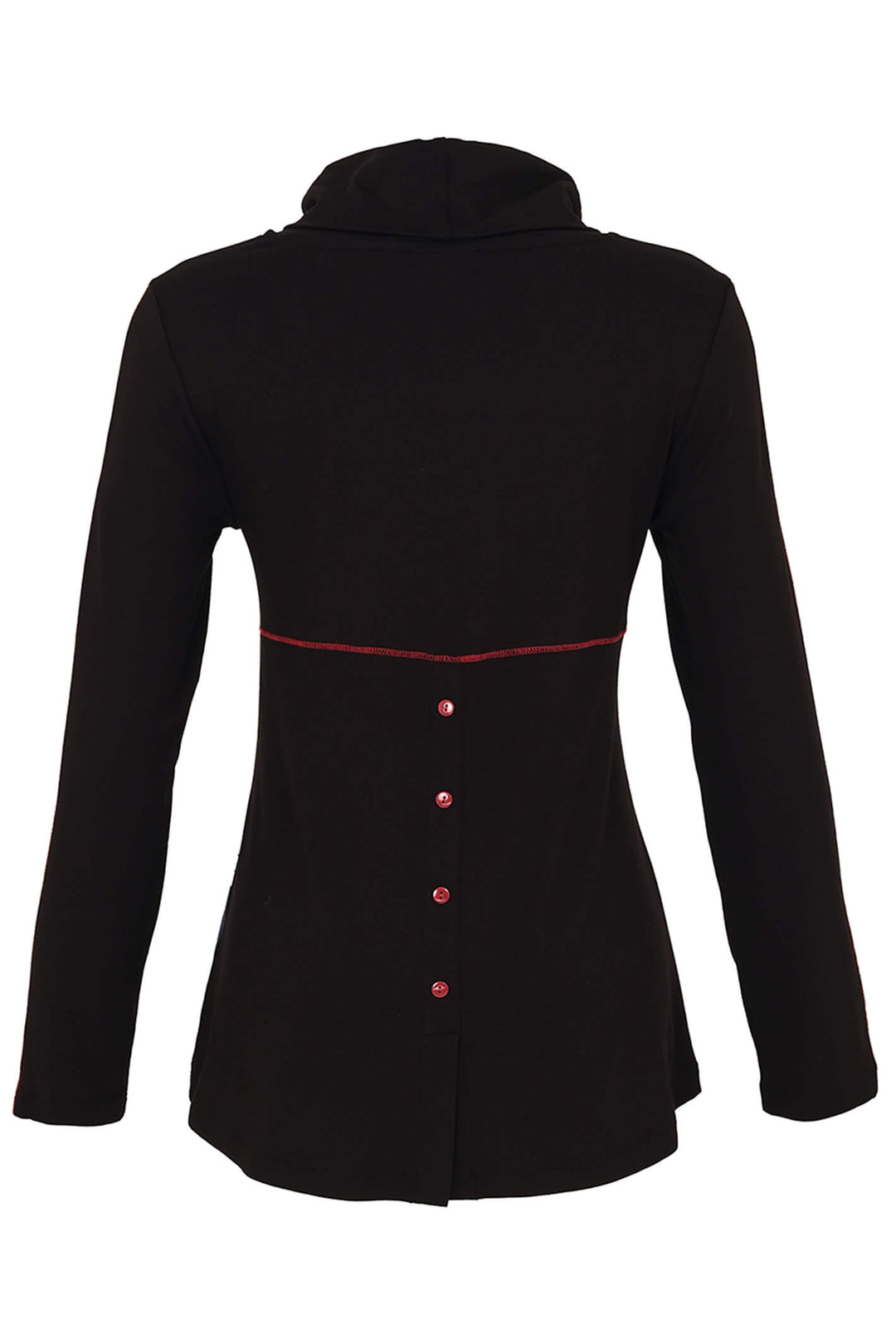 Dolcezza 73602 Black Tear Down The Wall Print Cowl Neck Top - Rouge Boutique