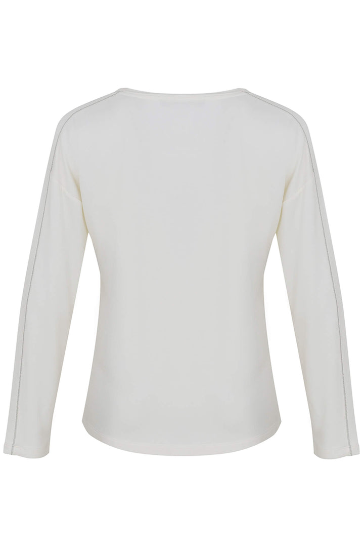 Dolcezza 73604 White Tear Down The Wall Print Long Sleeve Top - Rouge Boutique