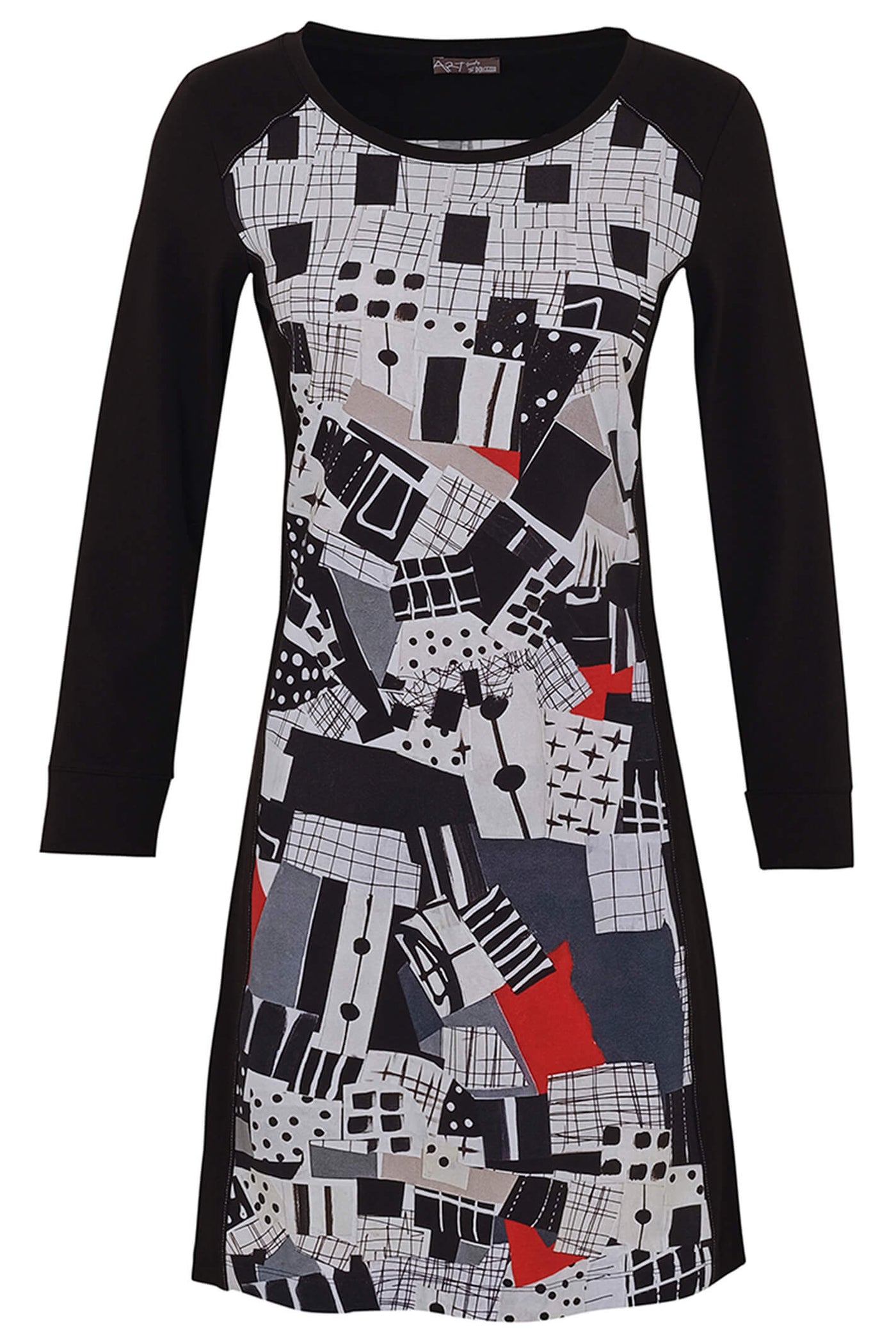 Dolcezza 73607 Black Tear Down The Wall Print Dress - Rouge Boutique