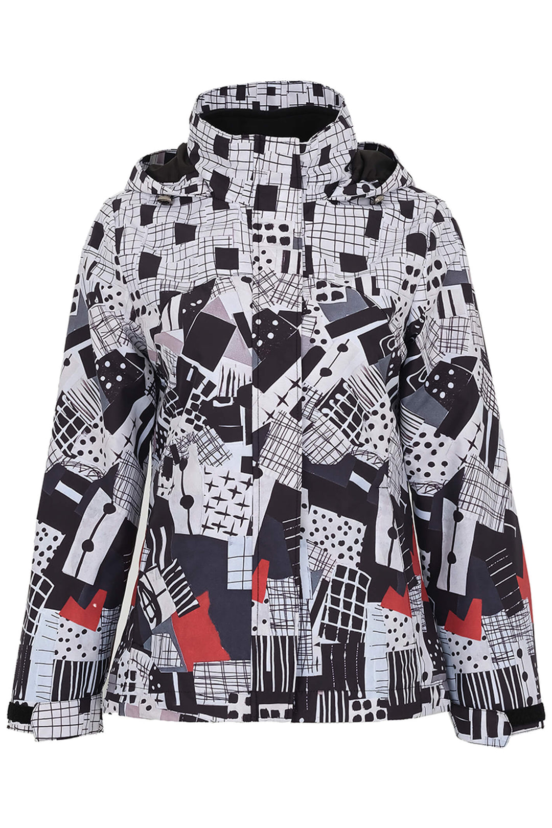 Dolcezza 73850 Black Tear Down The Wall Print 3 in 1 Puffer Jacket - Rouge Boutique