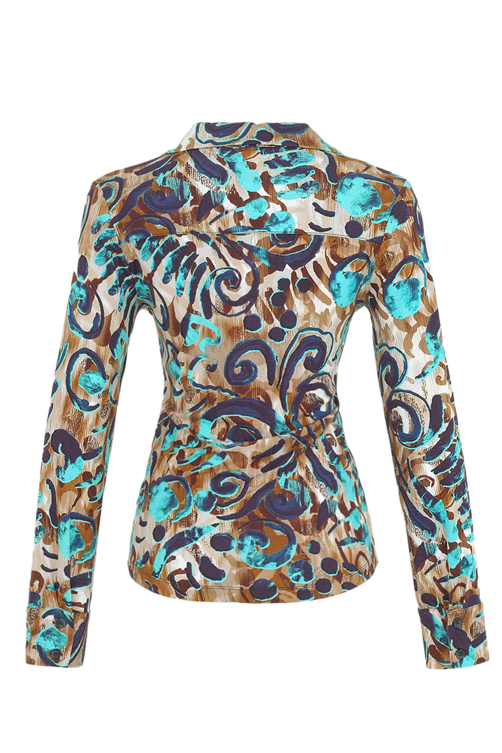 Dolcezza 74102 Turquoise Sleeved Shirt - Rouge Boutique Inverness