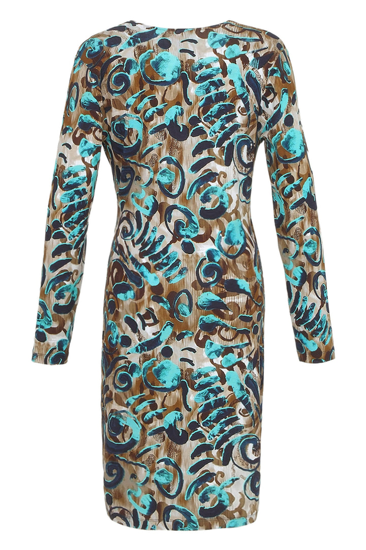 Dolcezza 74106 Aqua Sleeved Cross Over Dress - Rouge Boutique Inverness