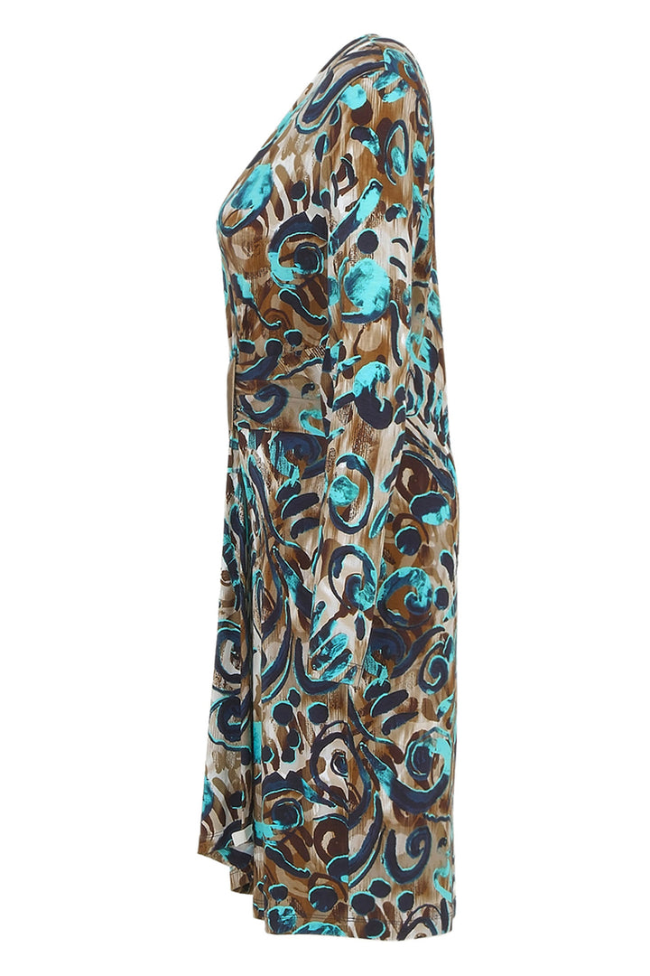 Dolcezza 74106 Aqua Sleeved Cross Over Dress - Rouge Boutique Inverness