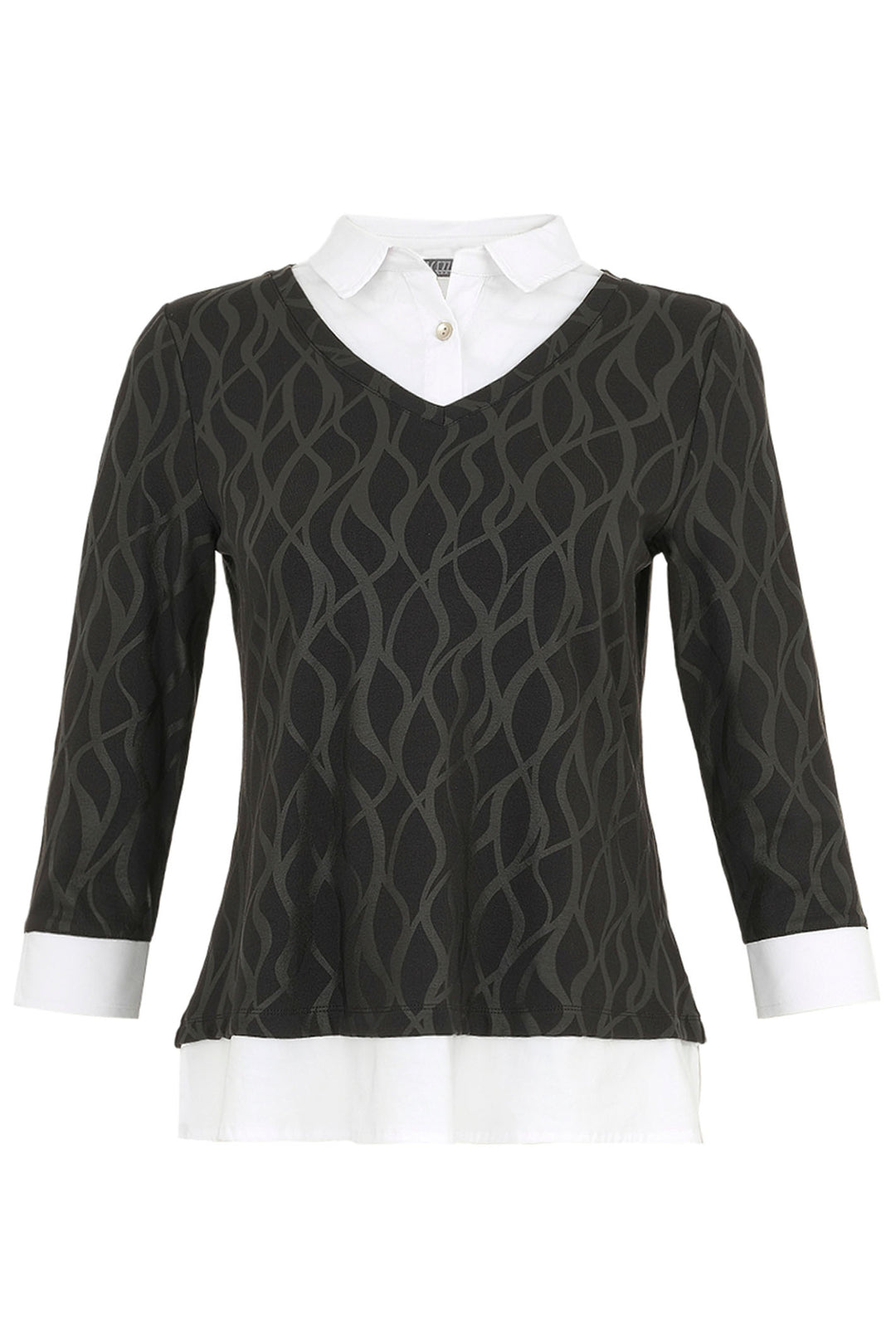 Dolcezza 74122 Sleeved Shirt Jumper Leather Effect - Rouge Boutique Inverness