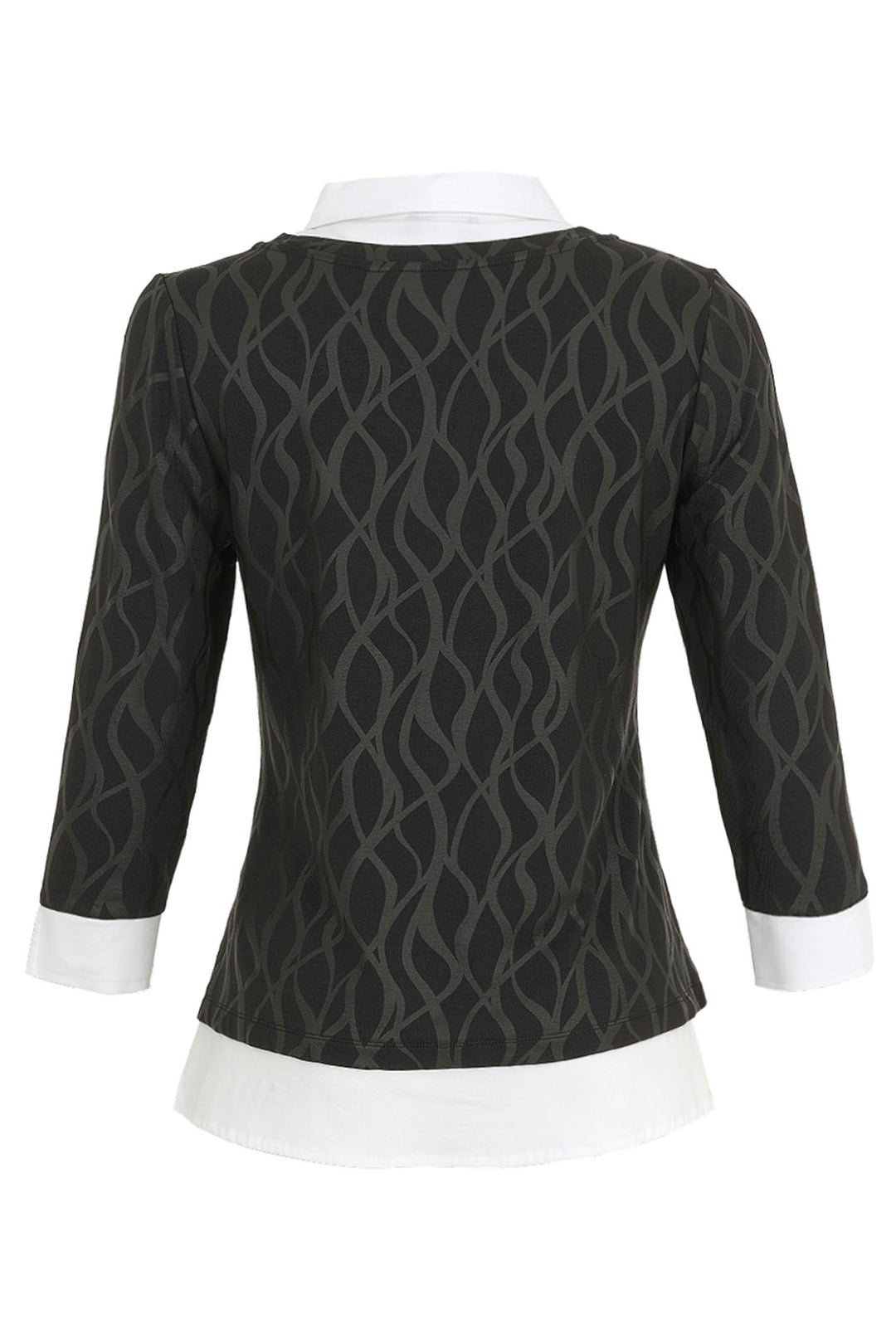 Dolcezza 74122 Sleeved Shirt Jumper Leather Effect - Rouge Boutique Inverness
