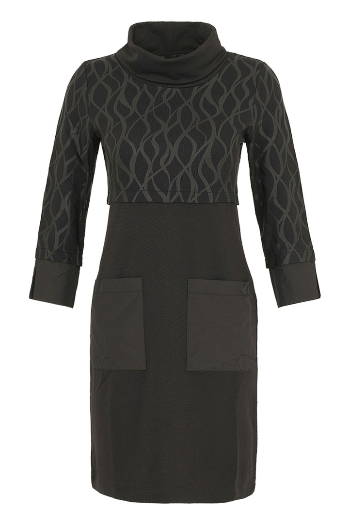 Dolcezza 74124 Pocketed Black Dress with Sleeves - Rouge Boutique Inverness