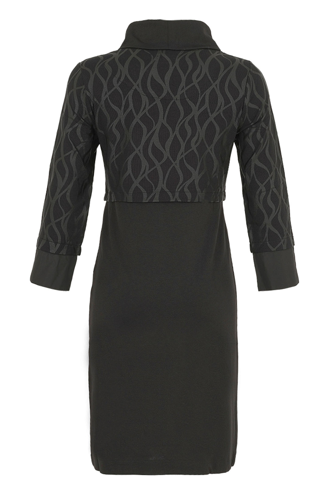 Dolcezza 74124 Pocketed Black Dress with Sleeves - Rouge Boutique Inverness