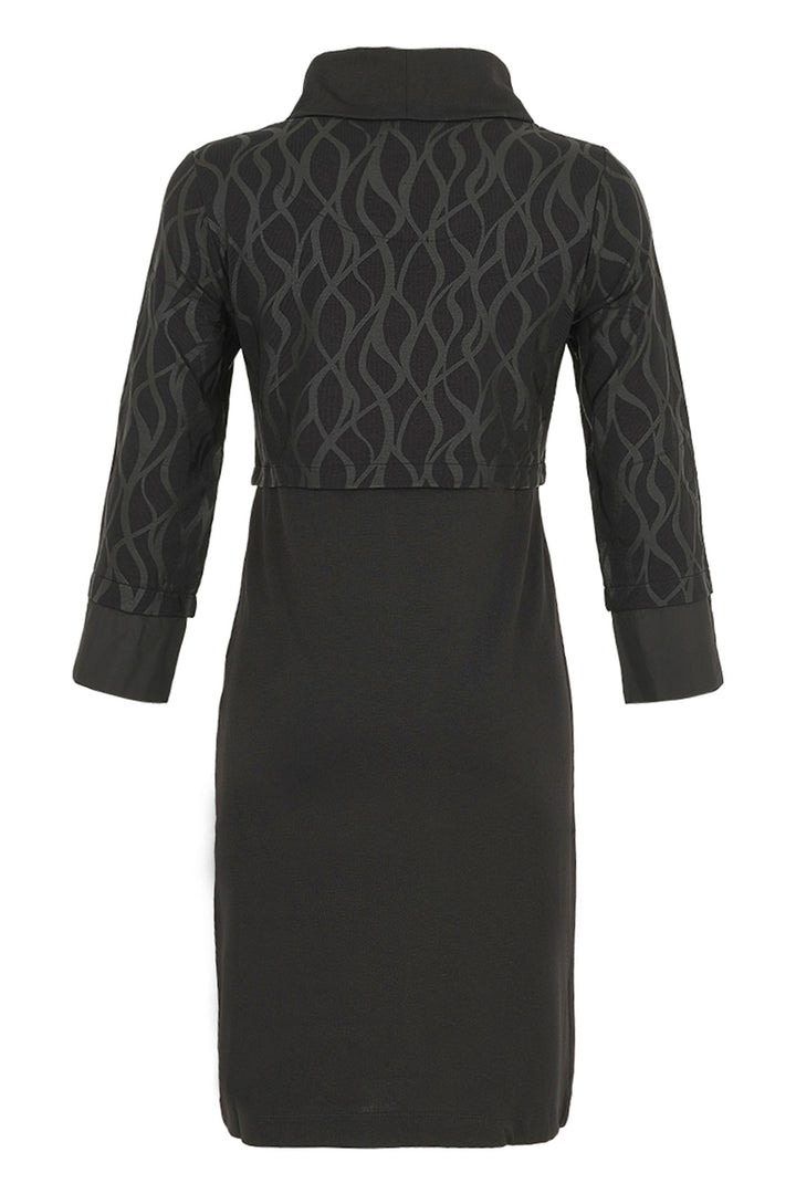 Dolcezza 74124 Pocketed Black Dress with Sleeves - Rouge Boutique Inverness